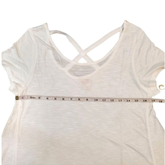 Mossimo Supply Co. Womens White Cross-Back Short Sleeve Shirt Size Medium - Picture 5 of 10